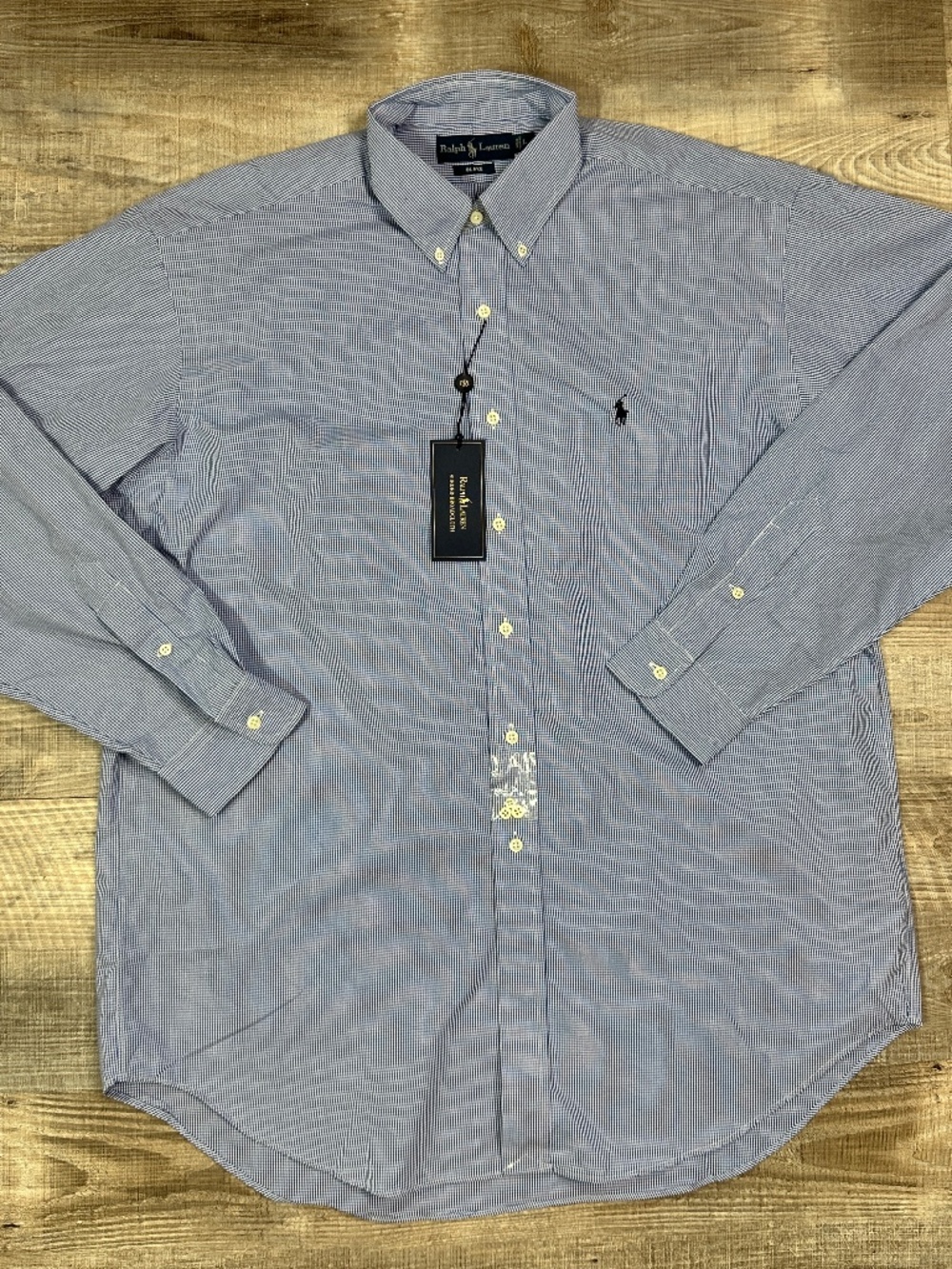 New Ralph Lauren Blue Plaid Blake Button Down Long Sleeve Shirt Men's L Read